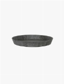 Artstone saucer round black  burobloemen