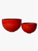 Foto van Fiberstone glossy red bowl (2) via burobloemen
