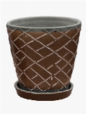 Foto van Indoor pottery planter lattice monks robe (with saucer) via burobloemen