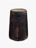 Indoor pottery pot textured -no rim distress black  burobloemen