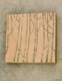 Indoor pottery wall plaque bone brown (set4)  burobloemen