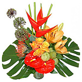 Foto van Boeket van tropische bloemen via burobloemen