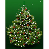 Kerstboom nordmann 150cm met kerstballen chocolade glans  burobloemen
