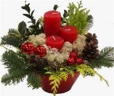 Foto van Kerststuk rood via burobloemen